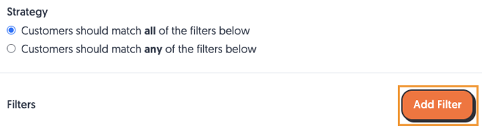 Click Add Filter to begin segmentation.